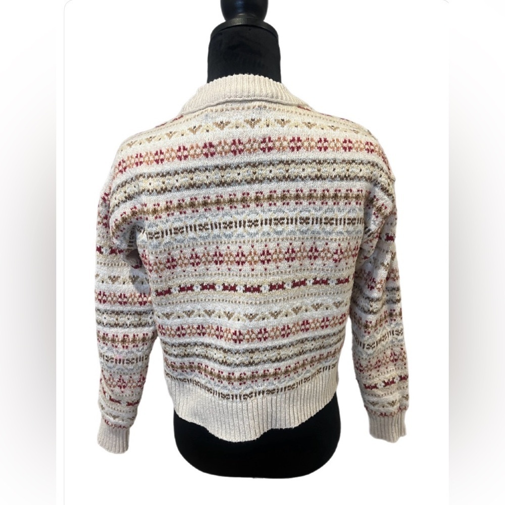 Y2K American Eagle Outfitters Cream and Red Knit Sweater- extra small - Picture 3 of 6